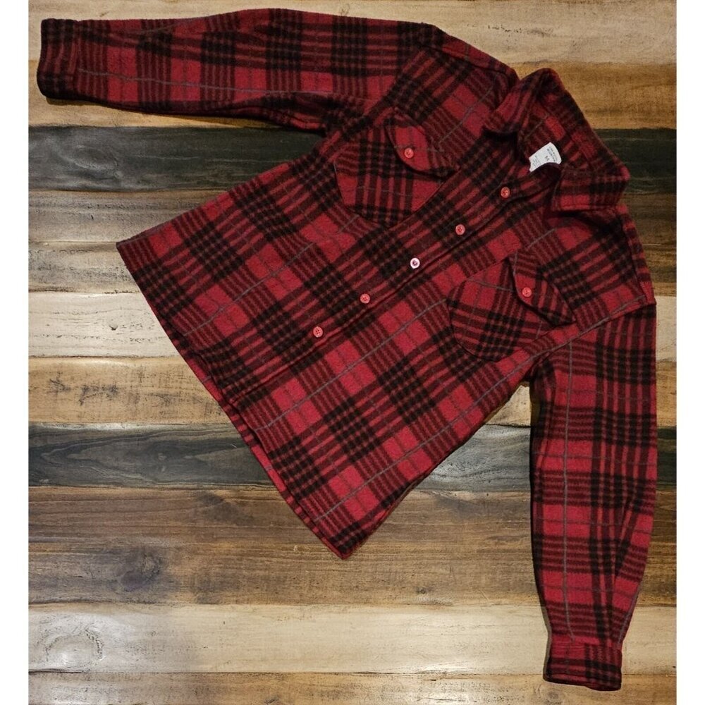 Oakwood Mountian Red Flannel Long Sleeve Double Pockets Button-Up Men's Size M